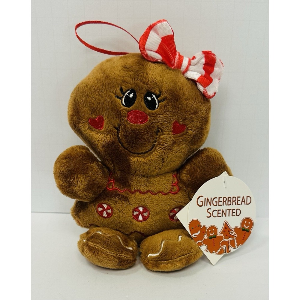 Dan Dee Gingerbread Girl Plush Scented Christmas Holiday Ornament 7‎ Inch Brown